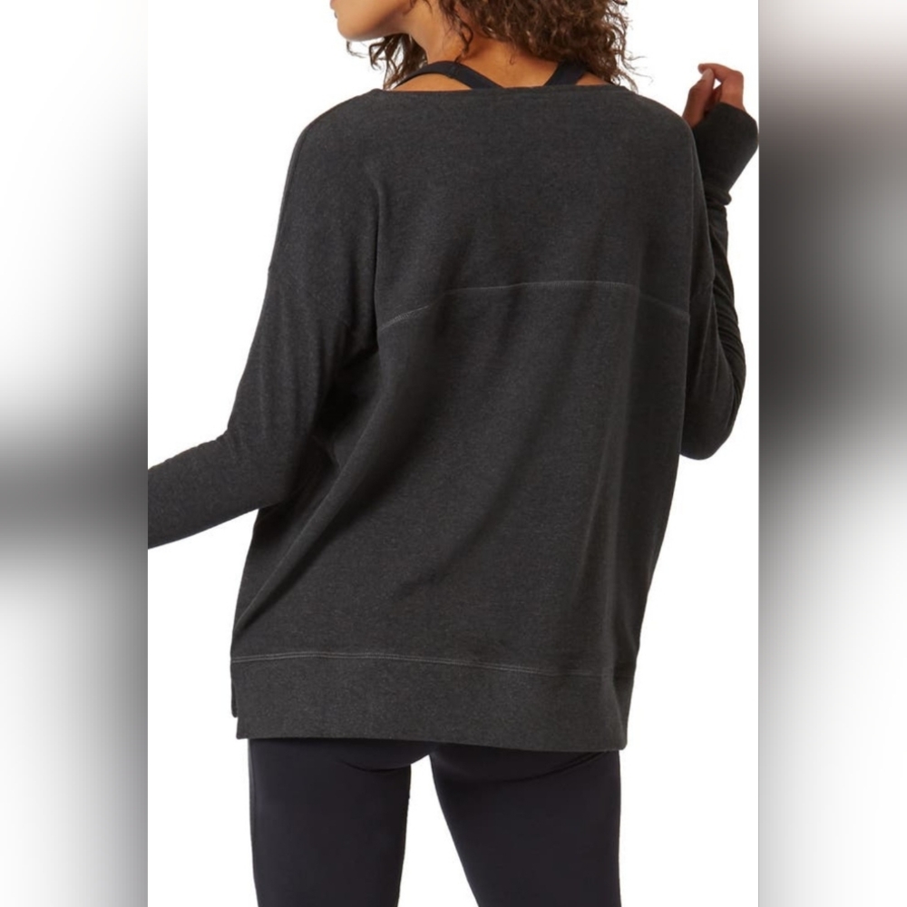 Sweaty Betty Luxe Simhasana Sweatshirt Black Marl Size Large - Picture 4 of 14